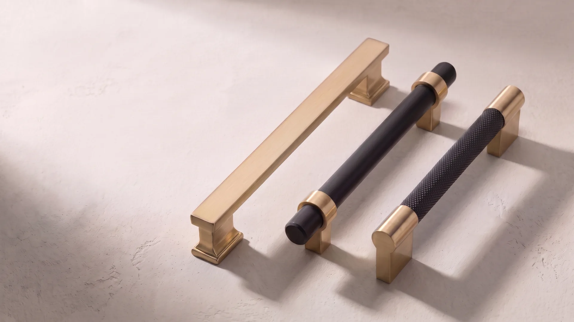 Premium cabinet handles and pulls in brushed gold and matte black - PACO Hardware Mississauga