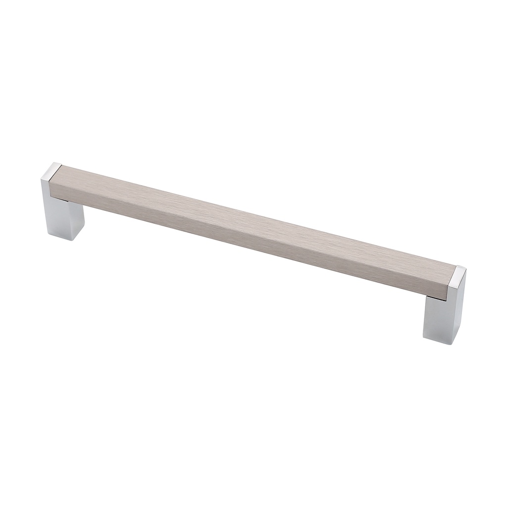 [PCH06-128-SNC] Contemporary Metal & Aluminum Pull Handle PCH06 (128mm, Chrome / Brushed Nickel)