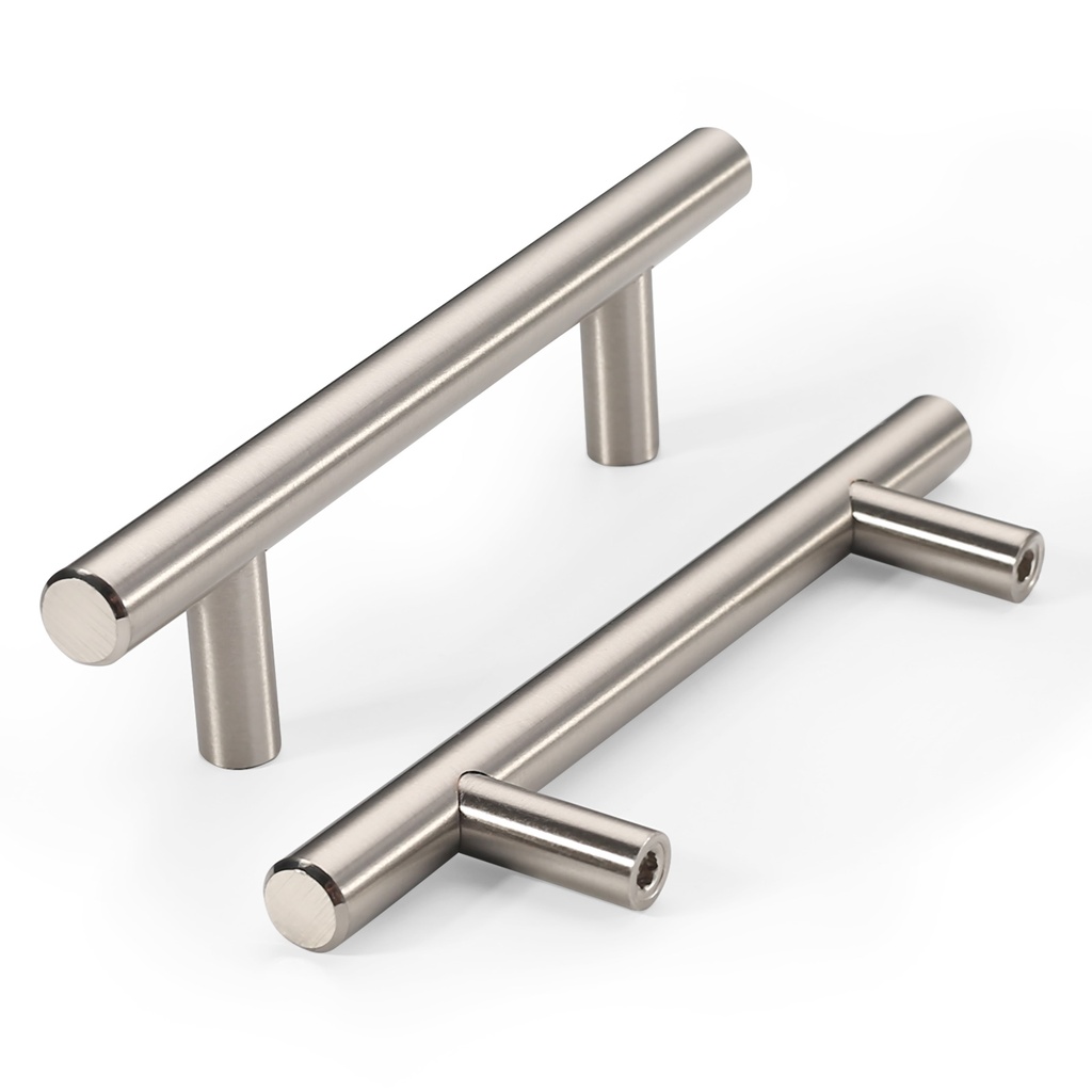 [PCH01-64-SN] Contemporary Steel T-Bar Pull Handle PCH01 (64mm, Brushed Nickel)