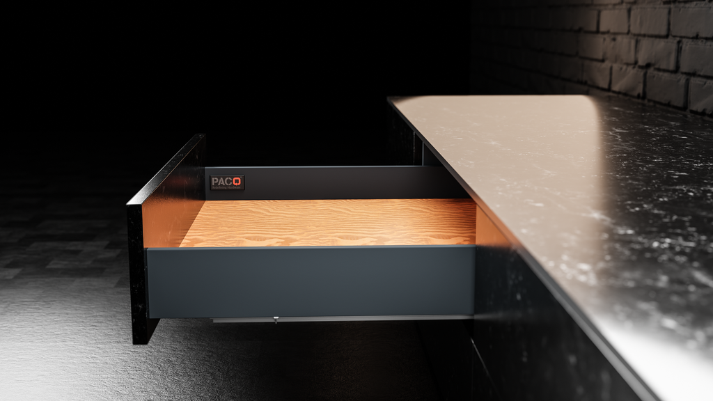 [PDS06-300-90] PACO Slim Drawer Sides - Suitable for Undermount Slides (90mm, 300mm)