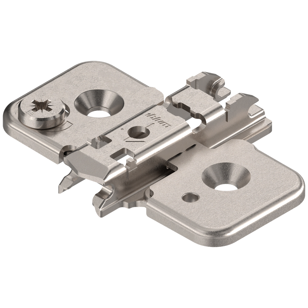 [173H7130] BLUM Mounting Plates with Adjusting Cam (Screw-On, 3 mm, Nickel)