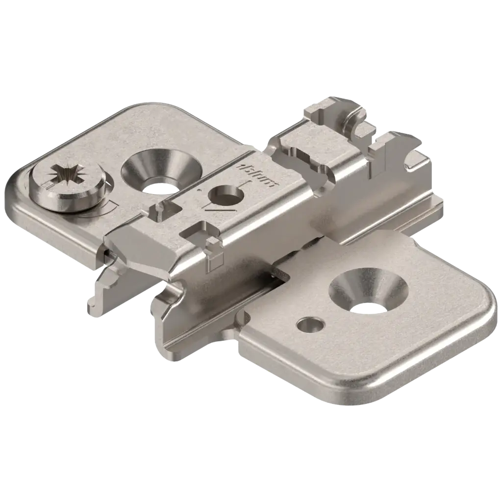[173H7130] BLUM Mounting Plates with Adjusting Cam (Screw-On, 3 mm, Nickel)