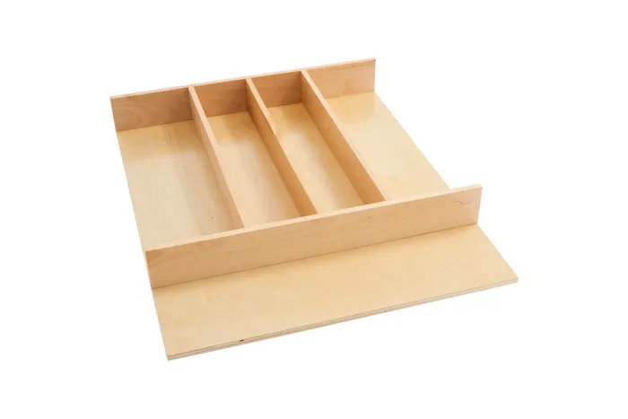 [4WUT-1SH] Natural Maple Combination Utensil/Cutlery Tray Insert (13 3/8 - 18 1/2 in, 17 - 22 in, 2 3/8 in, Birch)
