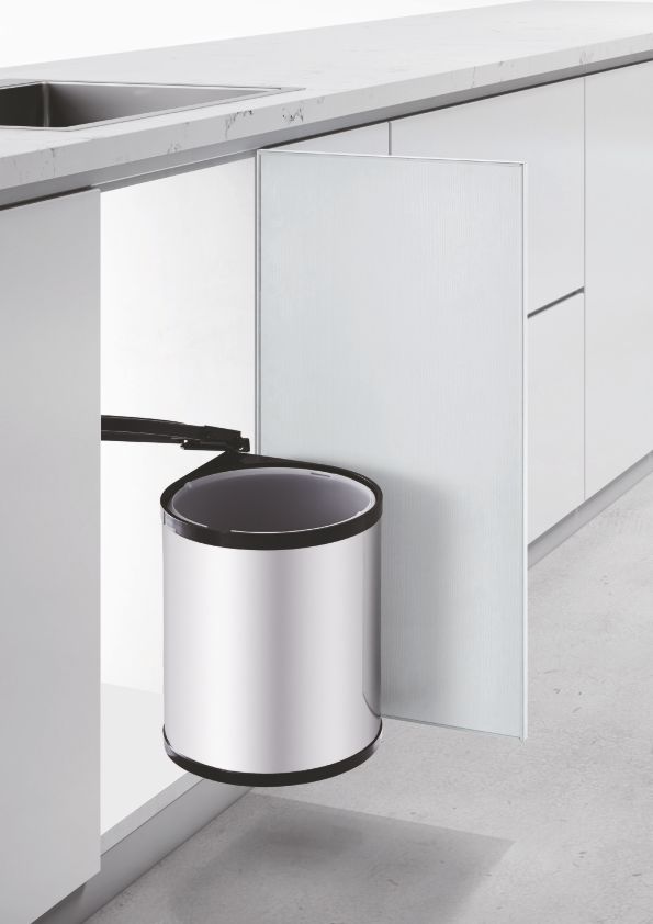 Swing Out Waste Bin With Auto Lid - 14 Ltrs