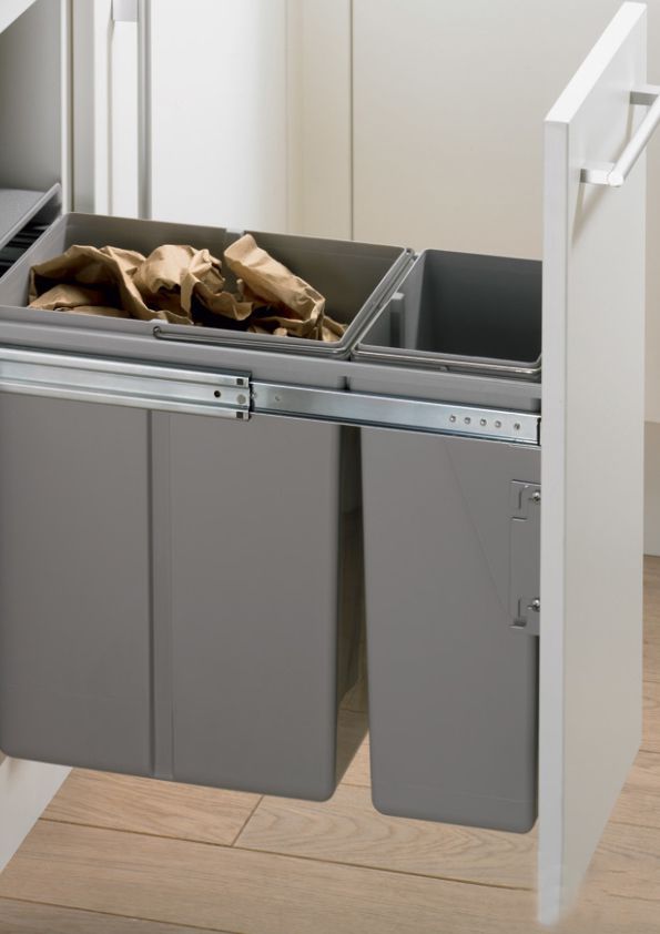 Pull Out Waste Bins for 12" Cabinet